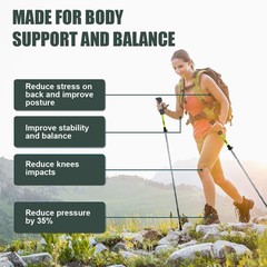 2Pc Ayamaya Collapsible Hiking Poles Walking Trekking Sticks Aluminum Foldable