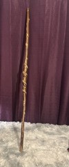 Hand Carved Wooden Walking Stick Staff Rustic Spiral Grip Hiking Cane Primitive