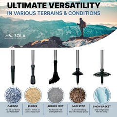 SOLA Trekking Poles Lightweight Collapsible Hiking Poles – 7075 Aluminum Allo…
