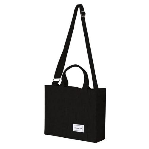 Stylish Corduroy Women’s Handbag – Vintage Design, Versatile & Practical Black