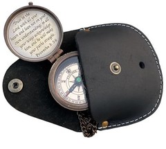 Retro PU Leather Compass Bag Portable Waist Pouch Outdoor Camping Watch Case