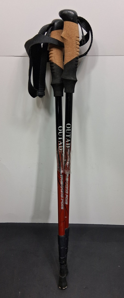 Set of Outad Red Aluminum Alloy Trekking Poles 24″ Long Comfort Handles
