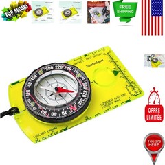 Professional Orienteering Compass for Accurate Navigation – Green/Orange