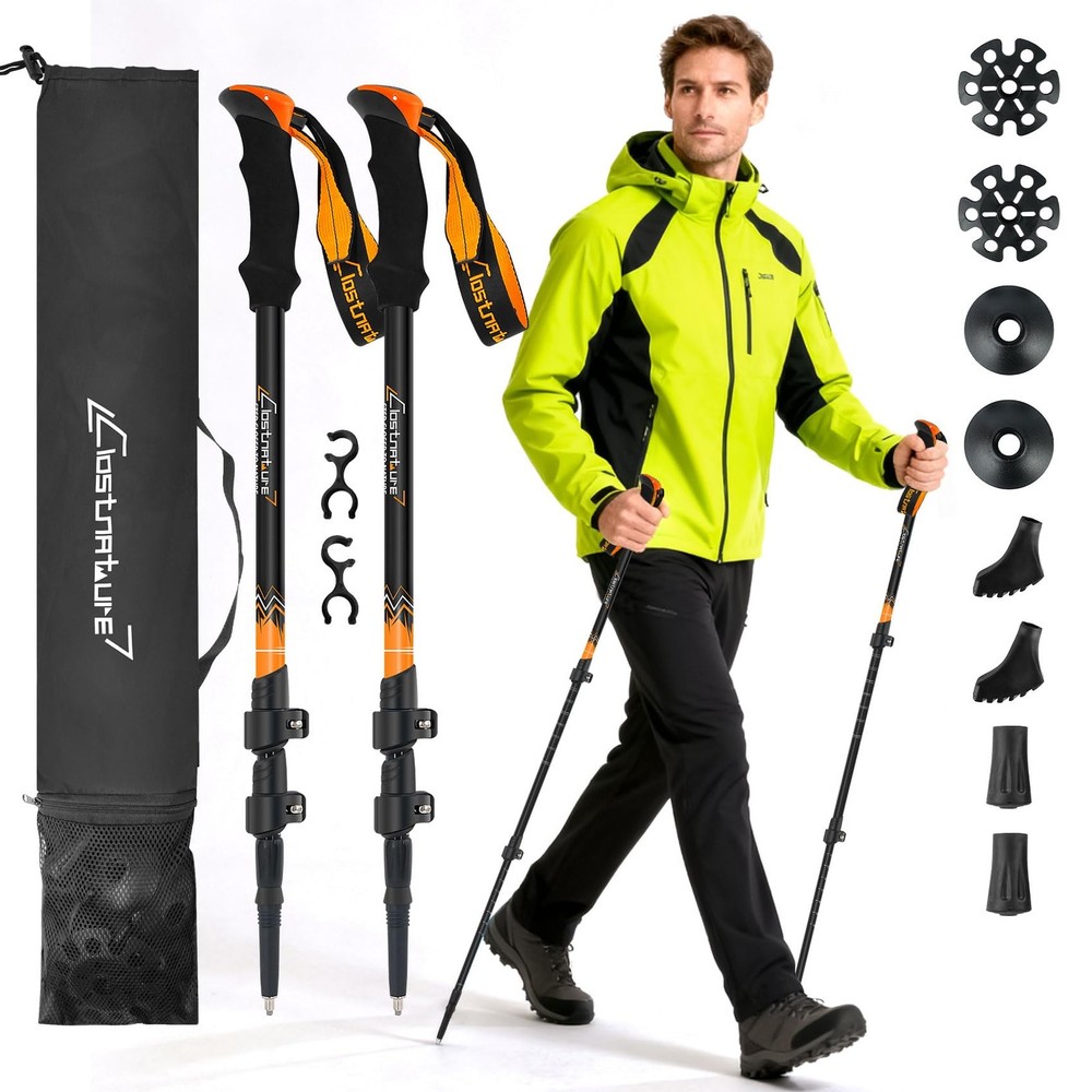 2 PCS Trekking Poles Hiking Collapsible Lightweight Aluminum Seniors Climbing