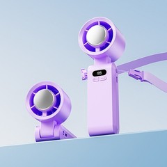 Highspeed Outdoor Handheld Fan with Digital Display and Compact Storage