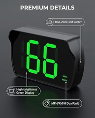 Velocimetro digital GPS para auto MPH HUD universal con pantalla LED grande