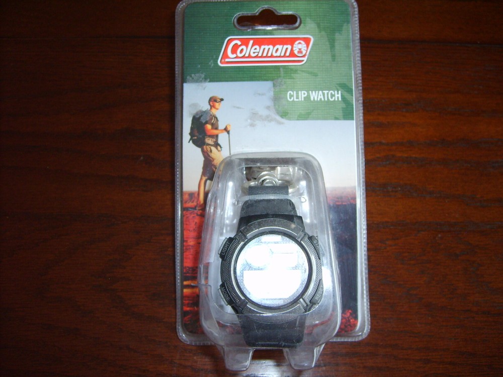 COLEMAN CLIP WATCH~Alarm~Stopwatch~NightSight Backlight~Water Resistant to 30M