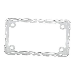 60393 Chrome Flame Motorcycle License Plate Frame 7-1/2″x4″ – 1/16″