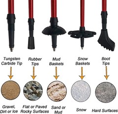 Lightweight Adjustable Shock Absorbing Trekking Poles, 2-pc Pack