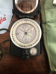 Bijia High Accuracy Metal Waterproof Military Lenstatic Sighting Compass Black
