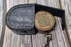 Personalised Compass for Son, Personalized Gift, Antique Brass Engraved Compass