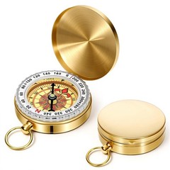 Portable Brass Pocket Compass with Luminous Dial, Vintage Pocket Watch Compass