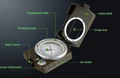 DEVICE OF C High-Accuracy Waterproof Military Compass for Directions, Green Set