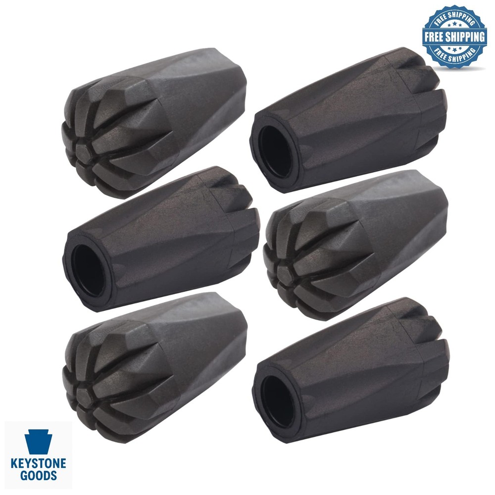6x Universal Rubber Trekking Pole Tips – Extra Thick, Wear-Resistant for Hiki…