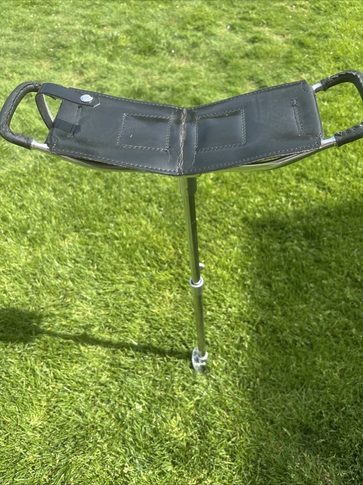 Vtg Shooting Stick Walking Folding Fishing Seat Hunting Chair Made In Pakistan