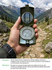 Military Lensatic Compass with Carrying Bag – Waterproof Army Green Survival Com