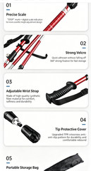 Walking Stick Easy Fold Adjustable Cane Lightweight Mobility Collapsible Sticks