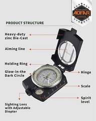 Multi-Functional AF-4580 Military Compass with Pouch – Perfect for Adventurers