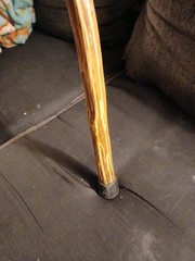 59″ – Hand Carved – Hiking Stick – Walking Cane – Twine Grip – Crystal Skull
