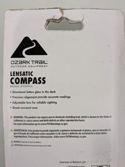 Ozark Trail Lensatic Compass, Black, Model 5093 new glow in the dark shock