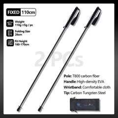 Foldable 5Sections UltraLight 110G Hiking Poles Carbon Fiber Sticks Trekking Pol