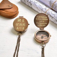 Handmade Engraved Compass Nautical working Compass With Custom Engraving Gift