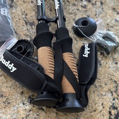 TrailBuddy Aluminum Cork Trekking Poles, Adjustable, Lever Lock, Set of 2