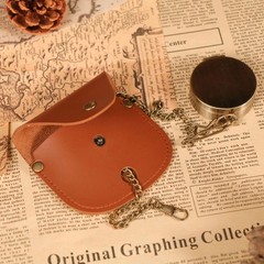 Retro PU Leather Compass Bag Portable Waist Pouch Outdoor Camping Watch Case