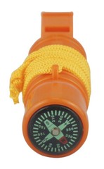 5-In-1 Emergency Survival Compass Whistle Fire Start Flint Signal Mirror Storage