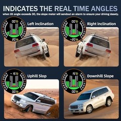 Car Inclinometer Angle Slope Meter Digital HUD GPS Level Tilt Meter , Real