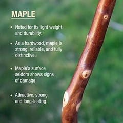 Rustic Wood Traditional Style Handle, for Men 55″ Walking Stick Maple Straight