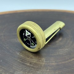 Brass Compass Belt Pin Style Vintage 2-1/2” Camping Hiking Outdoor Survival Tool