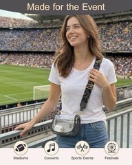 Clear Bag for Stadium Events, Clear Purse Crossbody Bag for Women Dark Gray