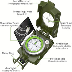 Survival Compass with Inclinometer & Carrying Bag ic Navigation for Hiking gift