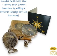 Brass Compass Gift – to My Son Never Forget That I Love You, Sentimental Keepsak
