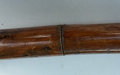 Wood Walking Stick with Whistle and Compass That Unscrews for Easy Transport