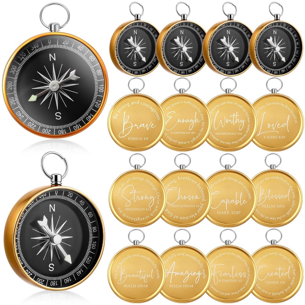 Relaxweex 36 Pcs Father’s Day Christian Gifts Bulk, Engraved Bible Gold