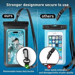 1/2/4 Waterproof Case Pouch Cellphone Dry Bag Compatible 7in B1-Black-1 pack