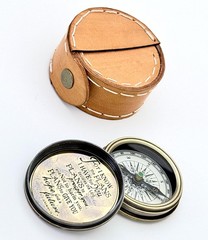 Jeremiah 2911 Engraved Brass Compass Leather Case Christian Baptism Gift