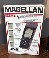 Magellan GPS 3000 XL Handheld IOB w/Manual, Car Charger, Adaptor & Case WORKS!