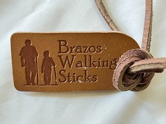 BRAZOS Twisted Wood Walking Stick Handcrafted 47″ Hiking Cane Leather Strap