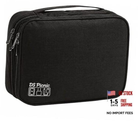 Electronic Organizer Travel Essentials Case, Waterproof Double Layer Cable