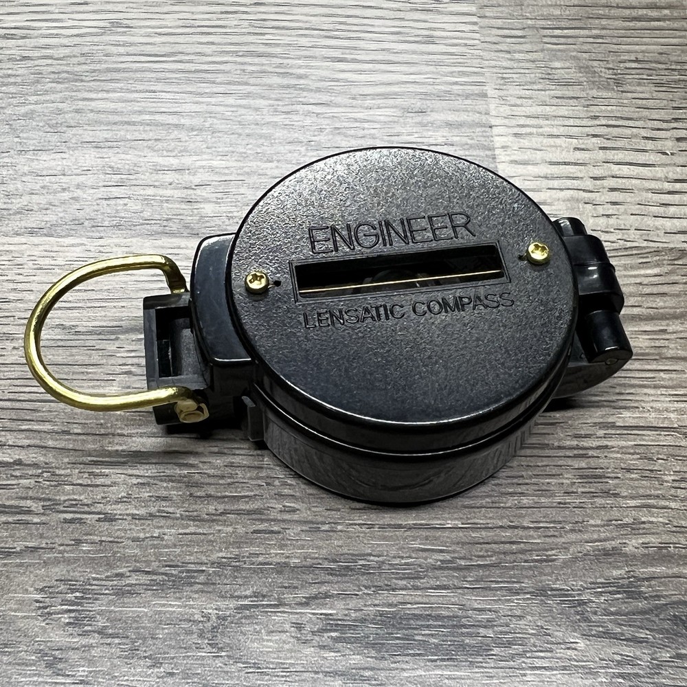 Vintage Engineer Directional Compass Lensatic Black Scouting Hiking Exploring