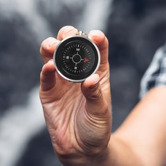 Multiuse Black Hiking Compass with Clear Dial for Outdoor Camping Adventures
