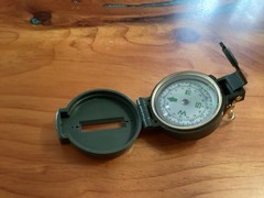 Vintage Engineer Directional Lensatic Compass With Magnifier CAMOUFLAGE GREEN