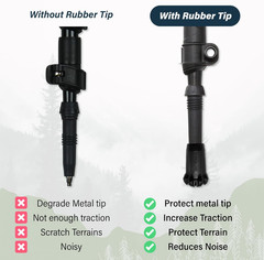 Black Trekking Pole Tips Replacement – Hiking/Walking Stick Tips for Walking Pol