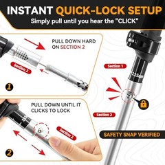 Collapsible Trekking Poles for Hiking – Lightweight Adjustable Aluminum Black