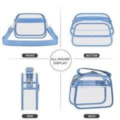 Clear Bag for Stadium Events Clear Sports Fan Handbags Purses Medium Sky Blue