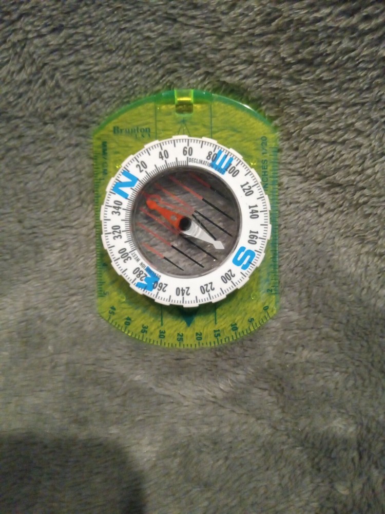 Brunton USA Lime Green Plastic Baseplate Compass