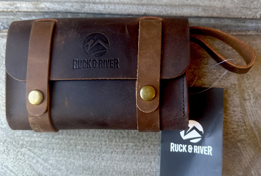 Ruck & River Leather Spice Wallet 6 Glass Jars Spice Rack – New